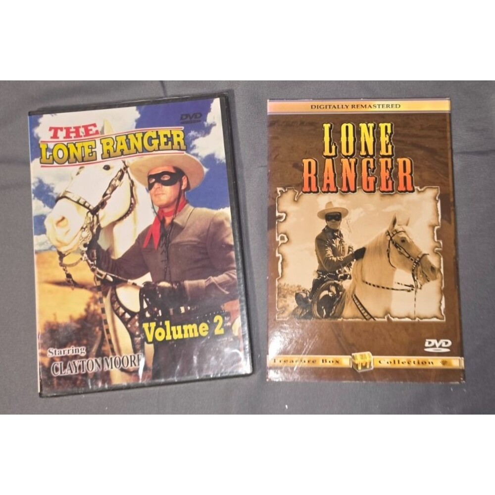 The Lone Ranger Treasure Box DVD Collection & Volume 2 Clayton Moore 2 DVD